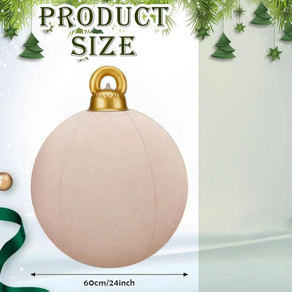 Bola de Natal Inflável Gigante de 60cm com Acabamento Aveludado, Bola Inflável Shoppings