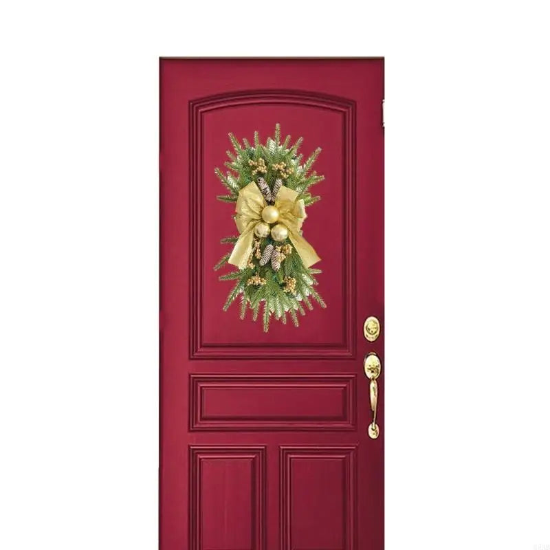 Guirlandas de Natal para corrimão de escada para porta da frente, guirlanda de LED