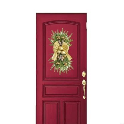 Guirlandas de Natal para corrimão de escada para porta da frente, guirlanda de LED