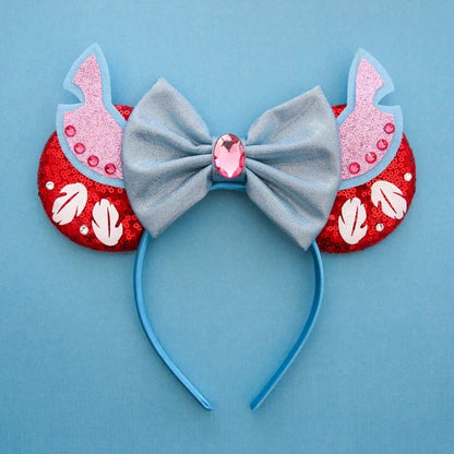 Tiaras Acessórios Disney orelha de rato com laço brilhante, Lantejoula de dupla celebração