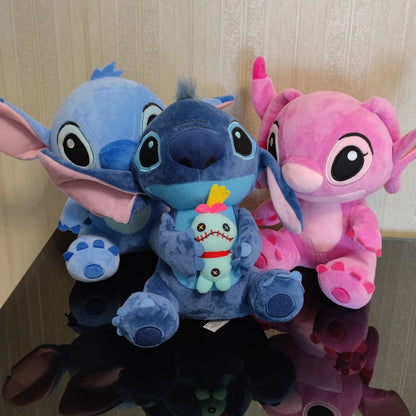 Hot Disney Cartoon Azul Rosa Stitch Plush Dolls Anime Toys Lilo e Stitch Stich