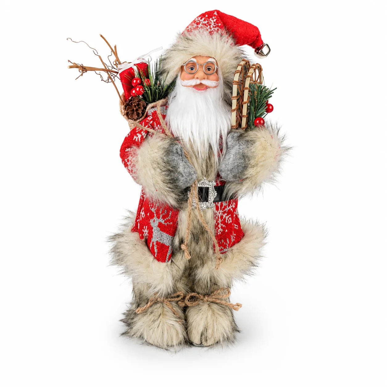 Boneco de Papai Estátua do Papai Noel de 30cm de Altura, Decoração de Natal, Estátua