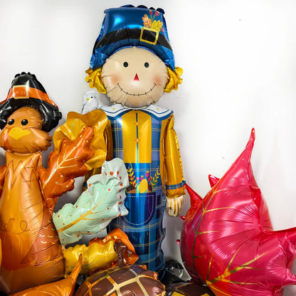 Kit 1 Balões Metalizados Espantalho 120cm Festa Junina Decoração