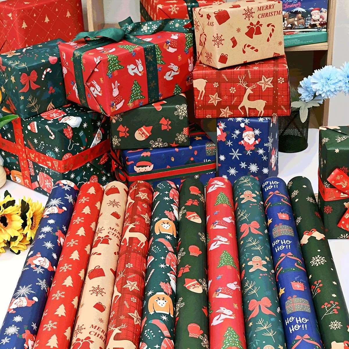 Papel kraft Natal Papel de Presente de Natal do Papai Noel, Embalagem de Presentes Kraft
