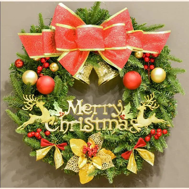 Guirlanda de Natal vermelha nevada Belas Guirlanda de natal criativa guirlanda de porta