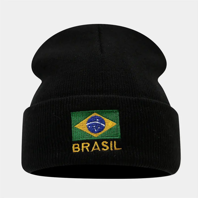 Gorro Copa do Mundo Gorro Brasil Bordado Copa Do Mundo Unissex Outono Inverno
