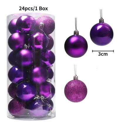 Bolas de natal Ornamentos de árvore de Natal de 3 mm de 36 quilates, grandes ornamentos