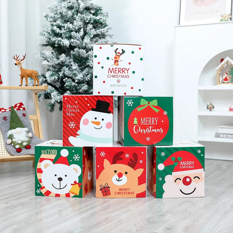 Caixas Natal Lindas 3 Caixas de Presente de Natal com Tampa e Caixas de Natal