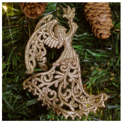 Enfeite Anjo Dourado Enfeite Pendente Árvore Natal Anjo Dourado 12,5cm*10cm