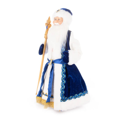 Papai Noel Grande Muñeco Cajado Azul Claro Figura do Papai Noel Ded Moroz Natalino