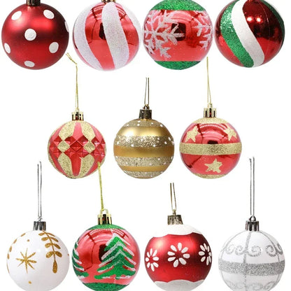 Enfeites de natal criativos bola de natal de plástico pendurado pingente casa decoração