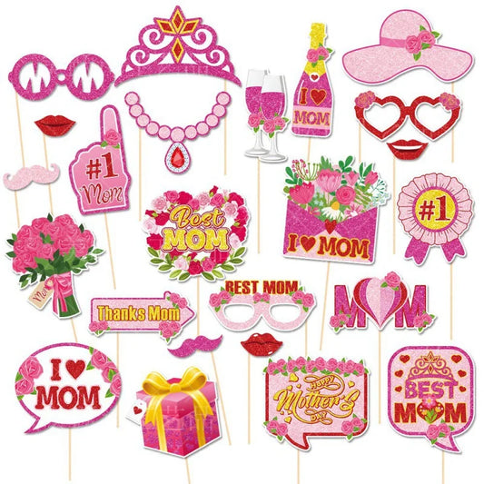 Acessórios para cabine de fotos para o Dia das Mães, decorações para festa Dia das Mães