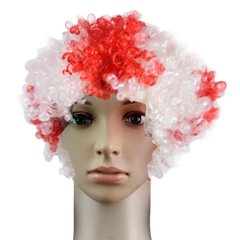 Peruca Copa do Mundo para torcedores de futebol, inspirada na Copa do Mundo, Peruca