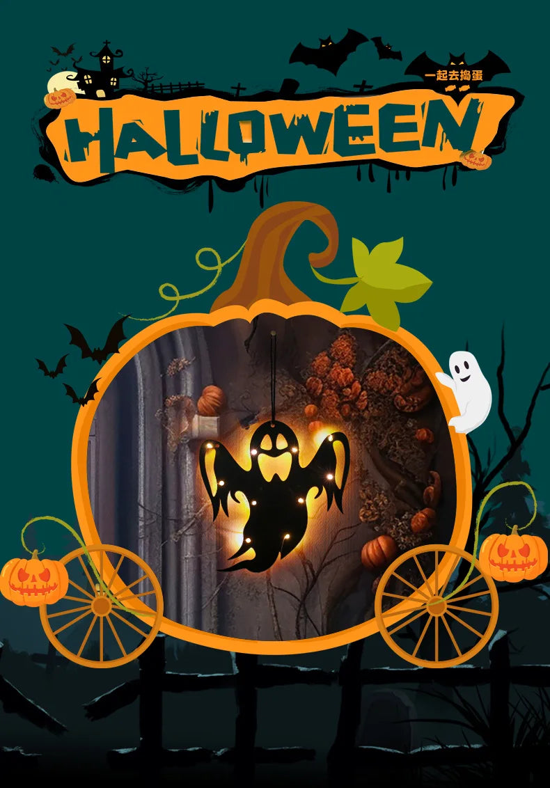 Morcego Halloween - Luz da janela do castelo para decoração Halloween - Decoração festa