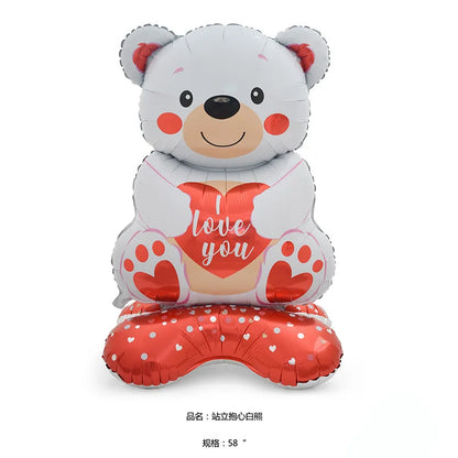 Balões Dia das Mães Metalizado Luma Festas Urso Branco Papel 150cm Dia dos Namorados