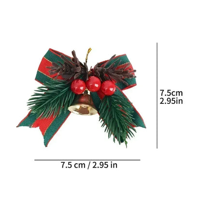 Sinos Mini Patrióticos de Natal para Porta e Árvore Sino de Natal dourado e Vermelho