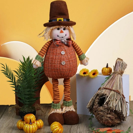 Boneca espantalho Festa Junina, estatueta de espantalho com pernas extensíveis, boneca