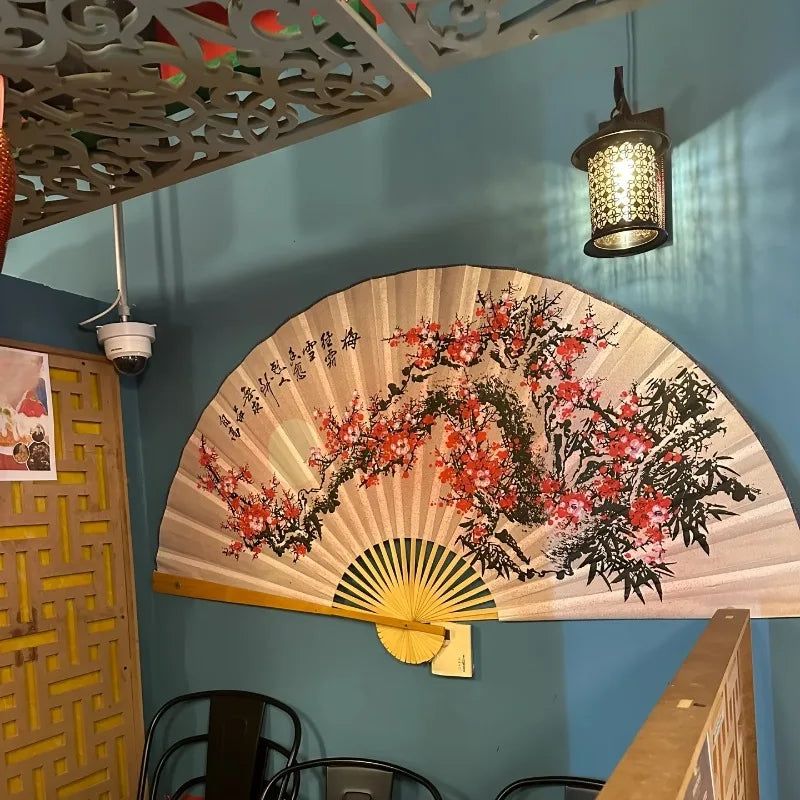 Leques mão dobrável desdobre, 63 Pol.160cm / 35.4 Pol.*90cm, Dobrável Cor Vermelho