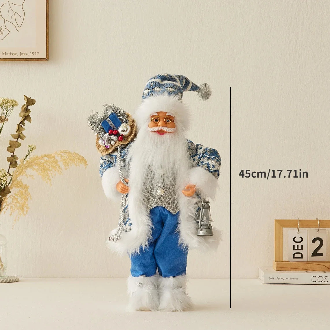 Boneco de Papai Noel - Decoração mesa Natal, estatuetas de Papai Noel, em pé, Papai Noel