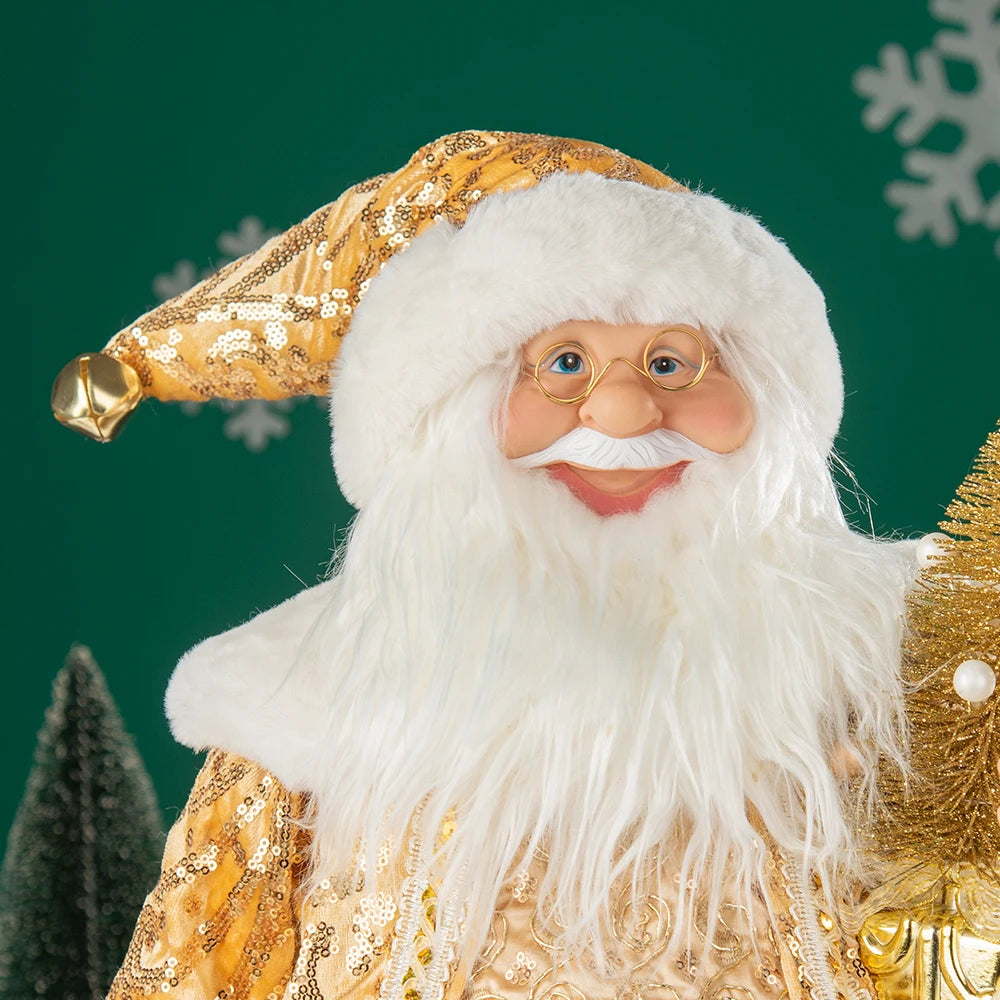 Boneco Papai Noel 60Cm Com Dourado