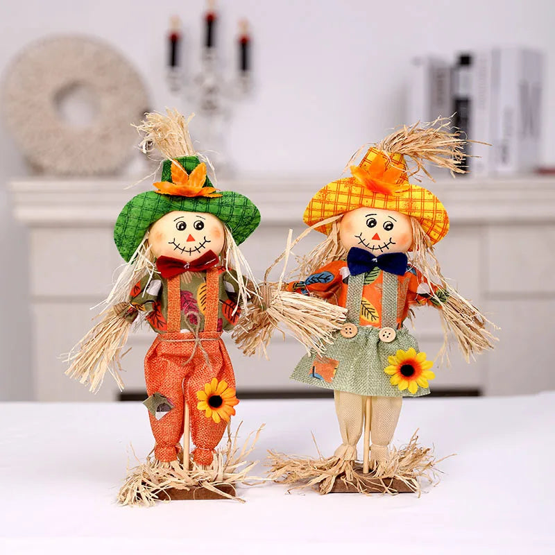 kit c/1 Espantalho de mesa casal palha festa junina, decoração junina e arraia