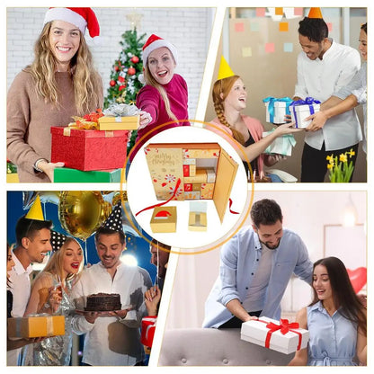 Calendário do Advento Decorado Calendário de Natal Contagem regressiva de 24 gavetas