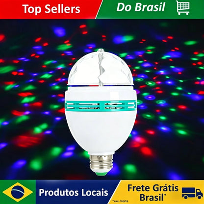Lâmpada LED Colorida Natal Globo Giratório com Luzes para Festas RGB 3W-6W Bivolt E27