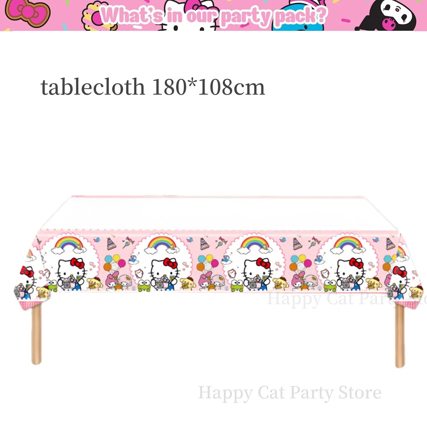 Kit de hello kitty para decoração de festa de aniversário de Kitt - 217 peças, incluindo top