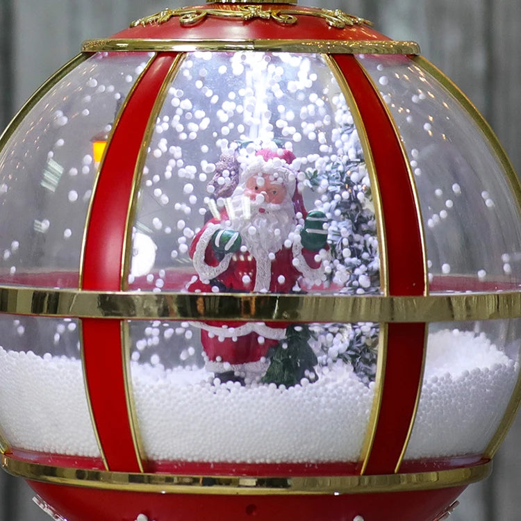 Globo de Neve Suspenso Musical com LED Também Conhecido como Bola de Natal Gigante com Papai Noel