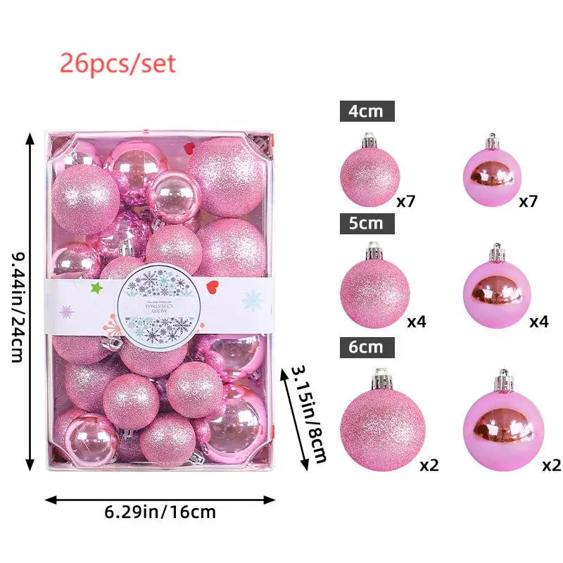 Bola de Natal Verde conjunto de 26 bolas de plástico para árvore de Natal