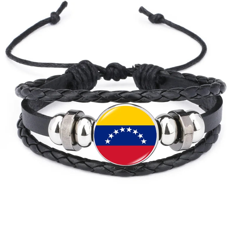 Pulseira criativa no estilo da bandeira nacional Brasil, lembrança viagem personalizada