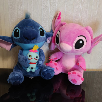 Hot Disney Cartoon Azul Rosa Stitch Plush Dolls Anime Toys Lilo e Stitch Stich