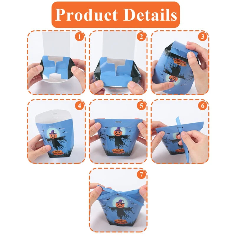 Sacos de doces de Halloween 6 peças, lembrancinhas de festa de Halloween para doces