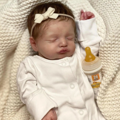 Reborn Bonecas Renascidas 19 Polegadas Bebê Recém-Nascido Dorminhoco Laura Pele 3D
