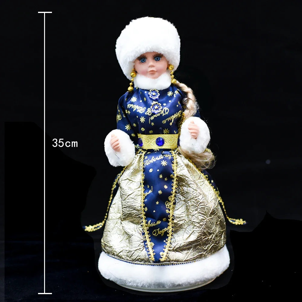 Papai Noel Grande Muñeco Cajado Azul Claro Figura do Papai Noel Ded Moroz Natalino