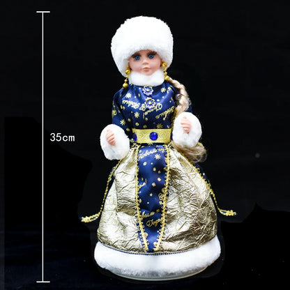 Papai Noel Grande Muñeco Cajado Azul Claro Figura do Papai Noel Ded Moroz Natalino