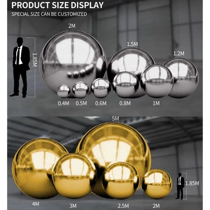 Bola de espelho inflável prateada, grande, brilhante, hermética, gigante, balão pendurar