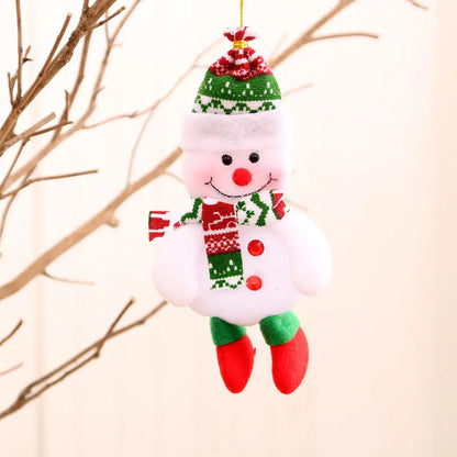 Kits Enfeites Natal Pelúcia Papai Noel e Neve Rena e Urso com Roupinha Verde e Vermelho