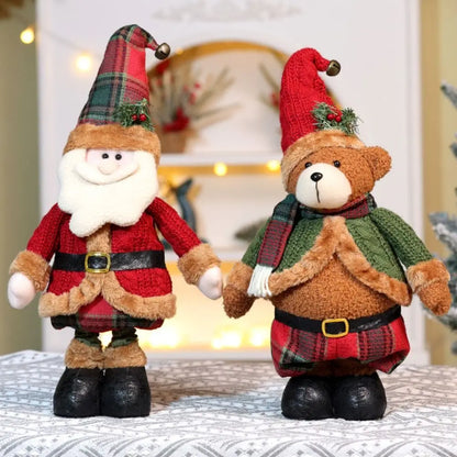 Papai Noel Decorativo Natal Enfeites de Natal de Retrátil, Boneco de neve, Alce, Papai noel