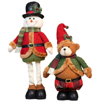 Papai Noel Decorativo Natal Enfeites de Natal de Retrátil, Boneco de neve, Alce, Papai noel