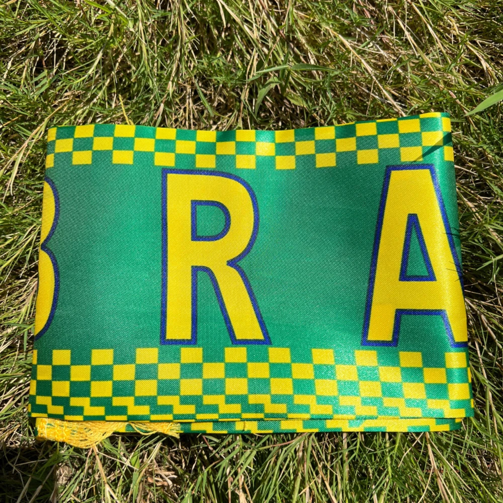 Kit 1 Faixa Cachecol Brasil Torcida Copa Do Mundo Violeta Amarelo 1,35cm