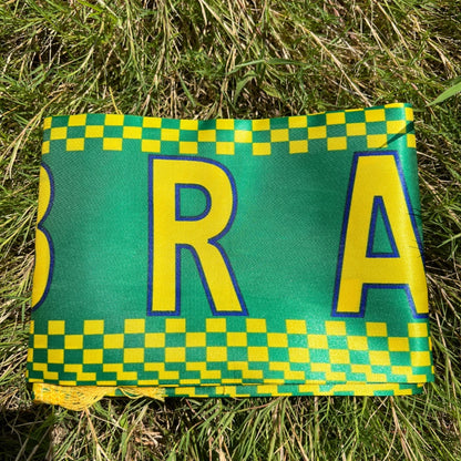 Kit 1 Faixa Cachecol Brasil Torcida Copa Do Mundo Violeta Amarelo 1,35cm