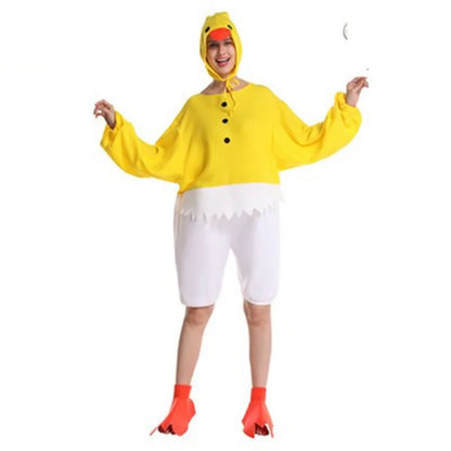 Fantasia Pintinho Amarelo Adulto Fantasia adulta amarela e branca