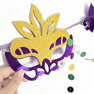 3 peças banner de serapilheira carnaval roxo amarelo verde glitter  guirlanda