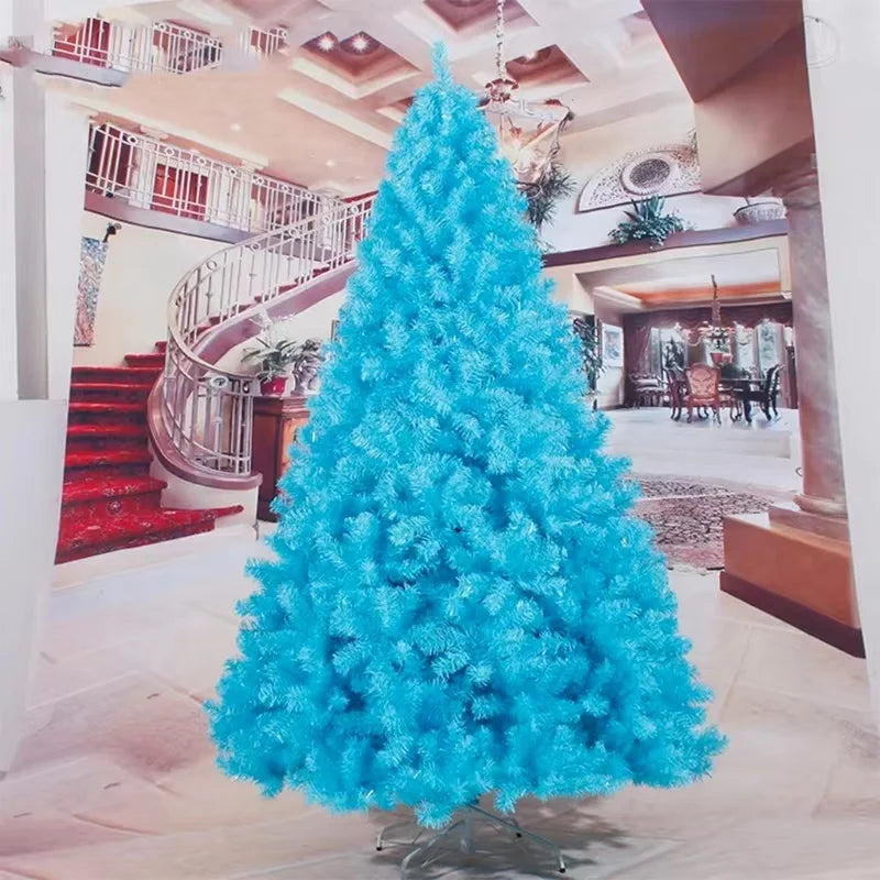 Árvore de Natal azul Claro Premium PVC Artificial Pinheiro suporte de metal decorações
