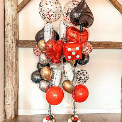 Decorações para Festas com Tema de Cassino, Kit de Arco de Balões Tema de Cassino