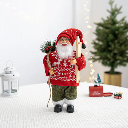 Boneco Papai Noel Lanterna Vermelho decoração de mesa de papai Noel de 30CM*11.81
