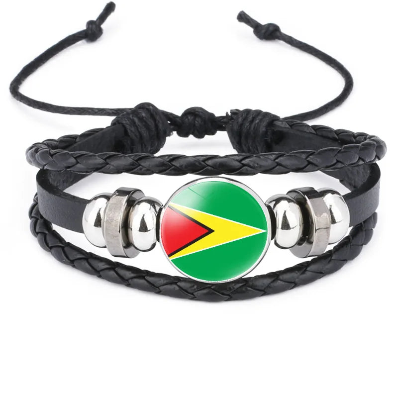 Pulseira criativa no estilo da bandeira nacional Brasil, lembrança viagem personalizada