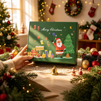 Caixa Presente de Natal Linda Caixas de Armazenamento de Papelão Decorativas de Natal