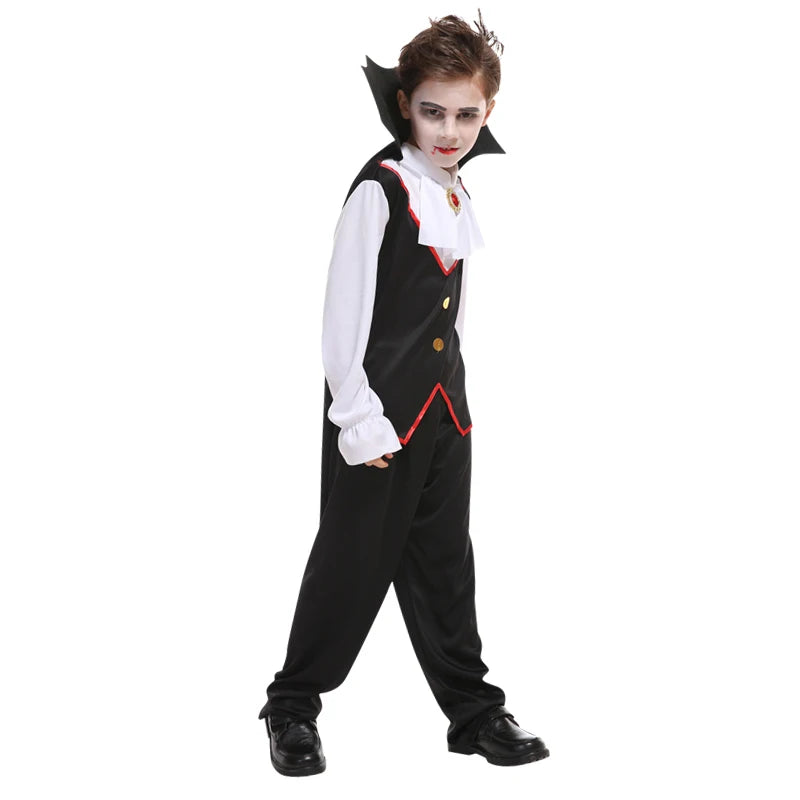 Fantasia Infantil Drácula Vampiro Halloween Cosplay + Capa